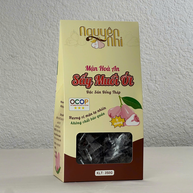 Mứt mận hòa an sấy muối ớt hộp  350gr ( đặc sản đồng tháp)