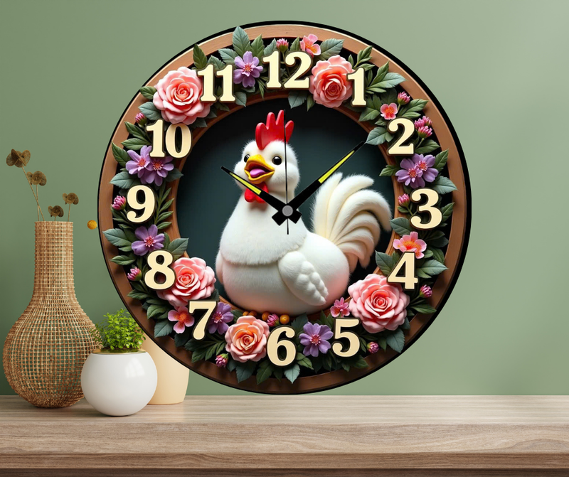 Đồng hồ treo tường trang trí 12 con giáp mẫu dễ thương ( tuổi thìn)