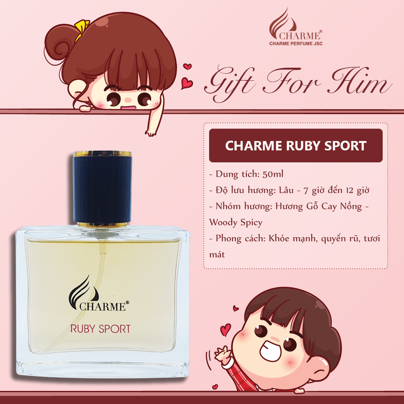 Nước Hoa Nam Charme Ruby Sport 50Ml