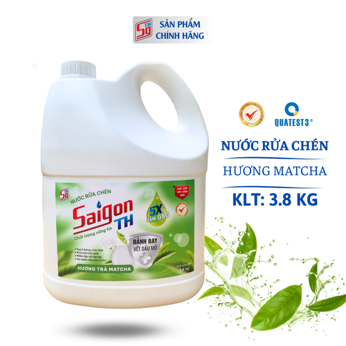 Nước rửa chén Saigon TH 3.8kg hương trà Matcha