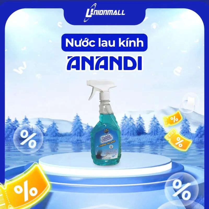 Nước Lau Kính Anandi Đa Năng Chai 500ml Chống Bám Bụi Hiệu Quả Sạch trong suốt, không tỳ vết