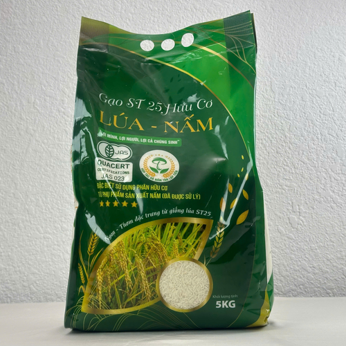 GẠO HỮU CƠ LÚA NẤM ST25 - TÚI 5KG