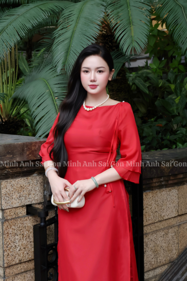 ÁO DÀI TƯỞNG VÂN MINH ANH SÀI GÒN 090825 - ÁO DÀI CỔ THUYỀN NHẸ NHÀNG, TRANG NHÃ