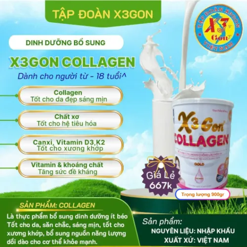 Sữa X3 Gon Collagen 900gr