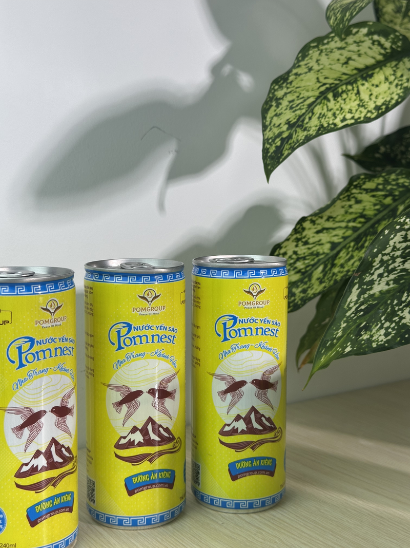 Nước Yến Sào Pomnest đường ăn kiêng - Lốc 6 lon