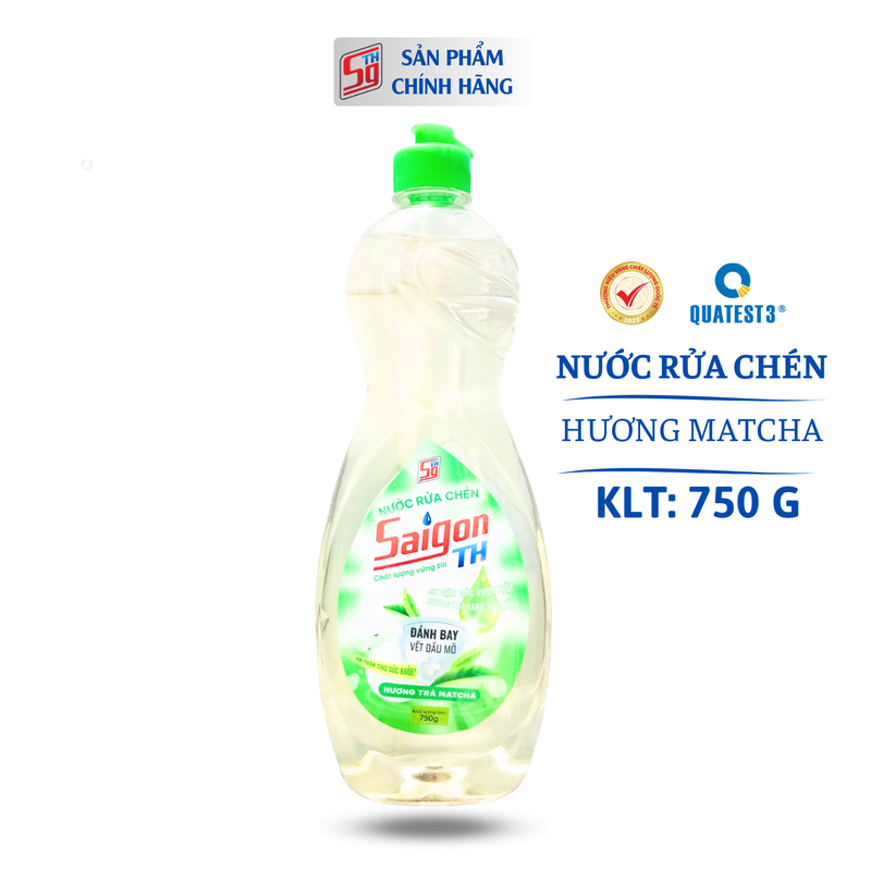 Nước rửa chén Saigon TH 750gram hương trà Matcha