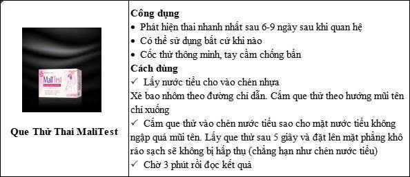 Que thử thai Malitest
