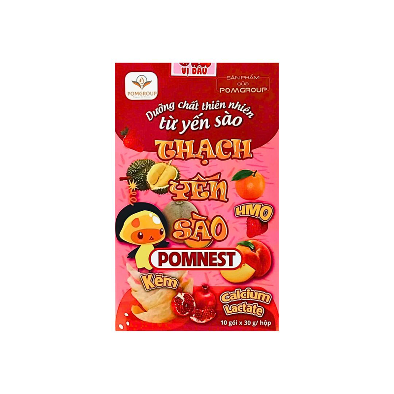 Thạch Yến Sào POMNEST Vị Dâu 30g – Hộp 10 gói
