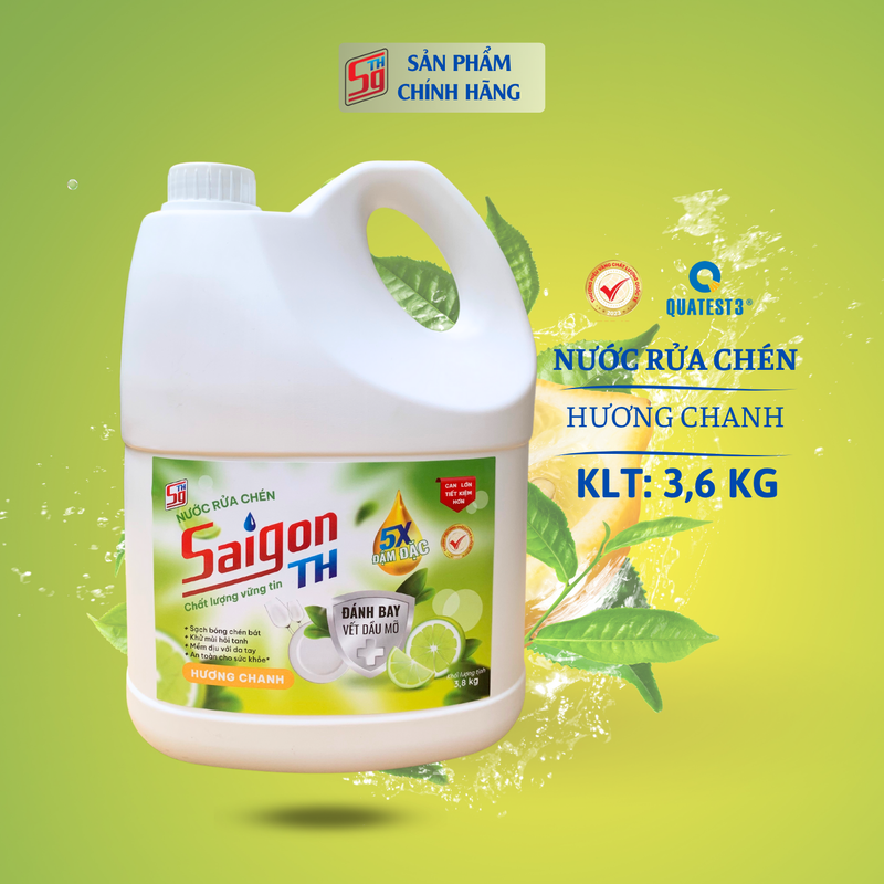 Nước rửa chén Saigon TH 3.6kg hương Chanh