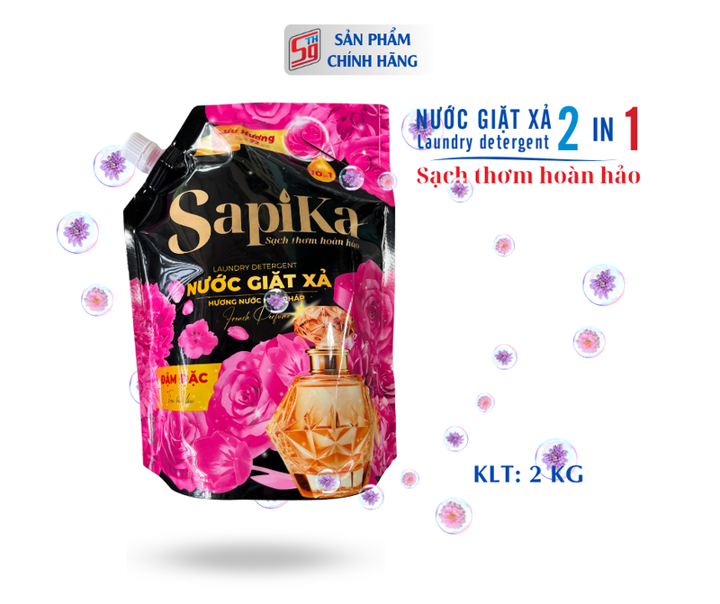 Nước giặt xả SapiKa 2 kg, hương nước hóa