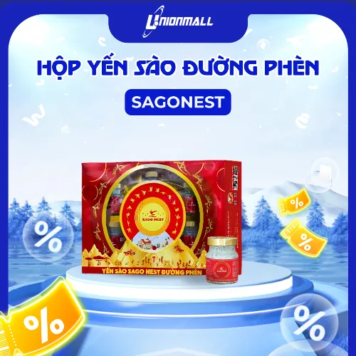 YẾN SÀO SAGONEST ĐƯỜNG PHÈN - HỘP QUÀ 6 LỌ