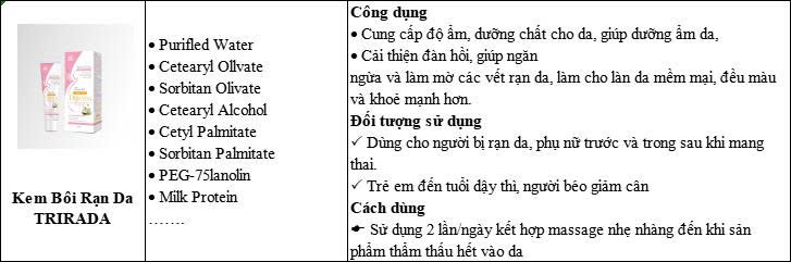 Kem bôi rạn da Trirada