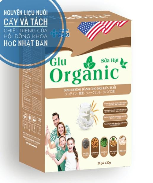 Sữa Hạt GluOrganic Hữu Cơ Thuần Thực Vật Dành Cho Mọi Lứa Tuổi  Hộp 20 gói ( 400gr)