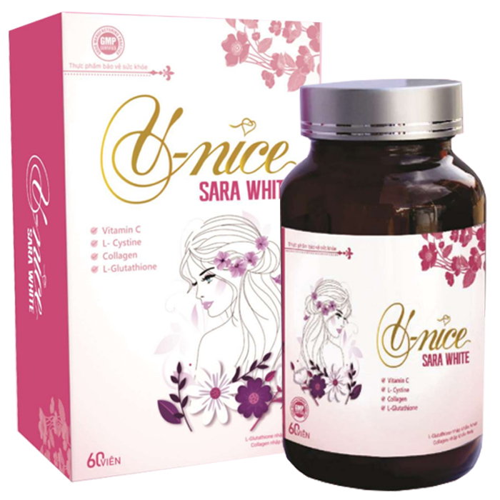 Viên Uống Đẹp Da V-Nice Sara White Giúp Da Bóng Khỏe Đẹp