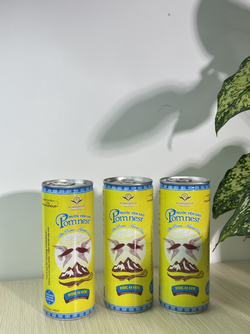 Nước Yến Sào Pomnest đường ăn kiêng - Lốc 6 lon