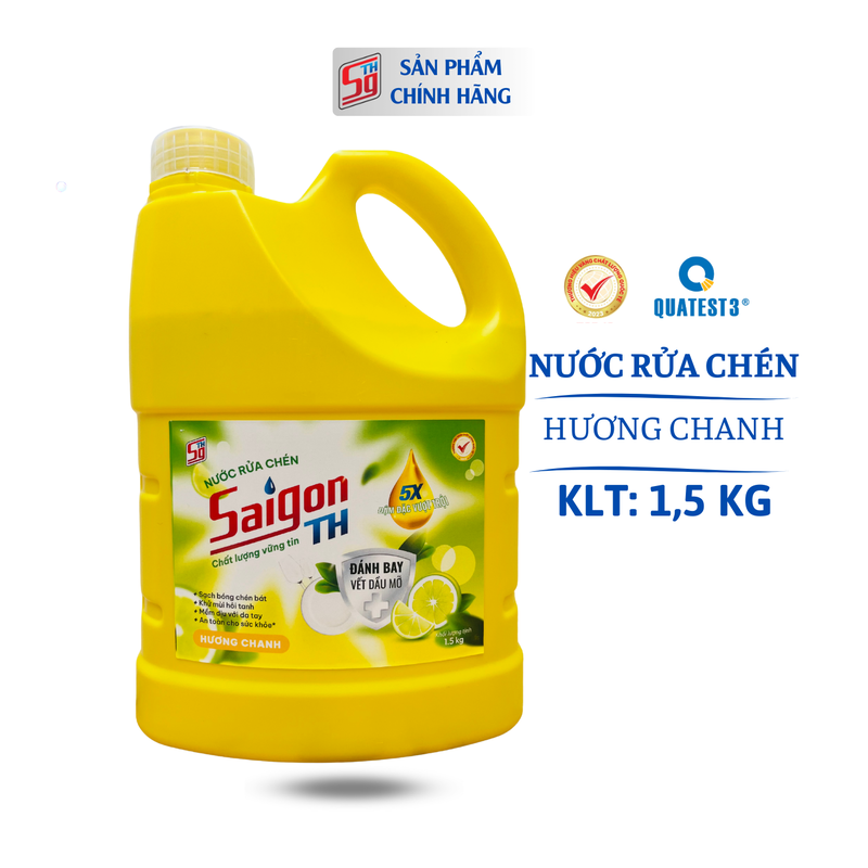 Nước rửa chén Saigon TH 1,5kg hương Chanh