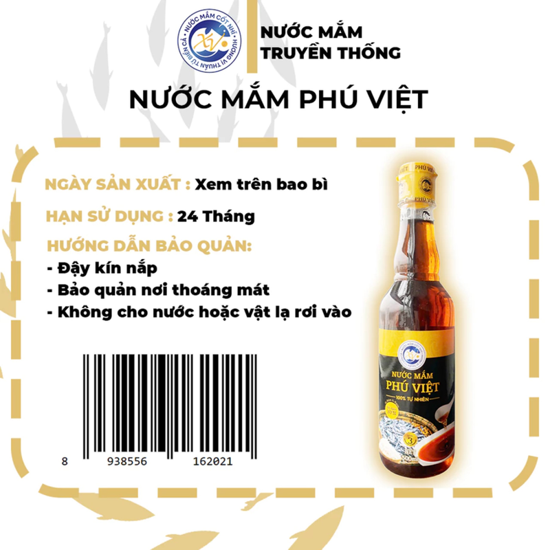 Nước Mắm Cá Cơm Phú Việt - 30 Độ - 500ml