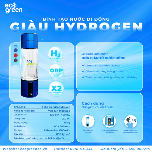 Bình tạo nước di động Hydrogen
