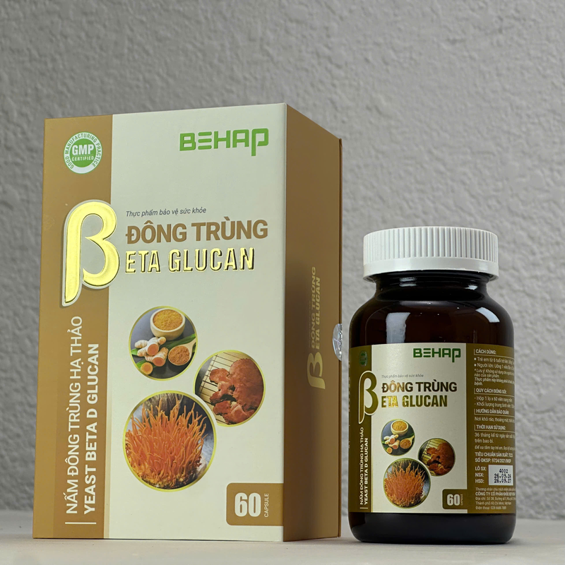 Đông Trùng Beta Glucan. Lọ 60 Viên. Tuyệt Phẩm Cho Sức Khỏe Toàn Diện