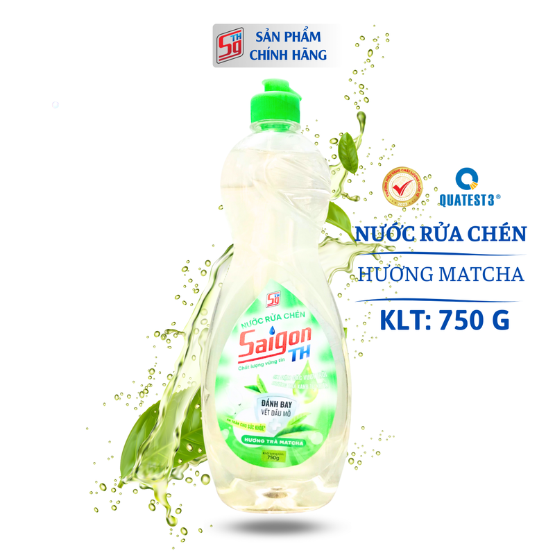 Nước rửa chén Saigon TH 750gram hương trà Matcha