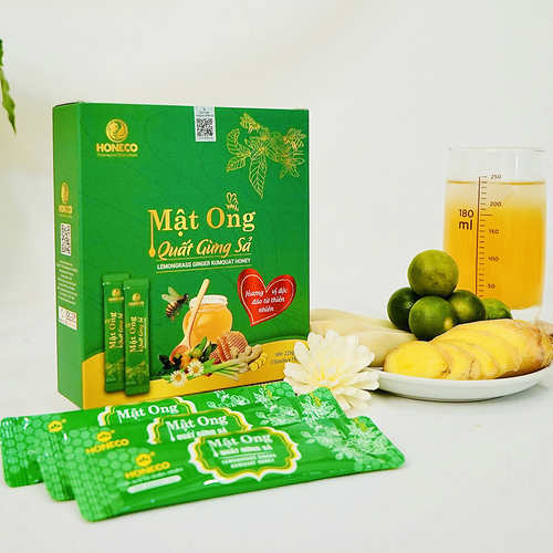 Combo 30 gói Mật ong Quất gừng sả (Hộp 15 gói)