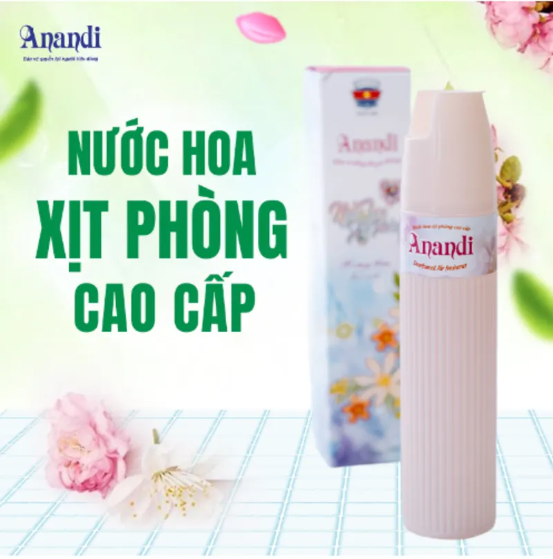 Xịt Phòng Nước Hoa Anandi 260ml– Giải pháp mang lại không gian sống trong lành, thơm mát tự nhiên.