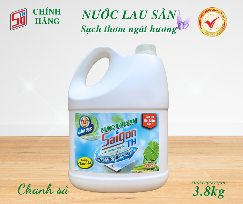 Nước lau sàn Saigon TH 3.8kg hương Chanh Sả