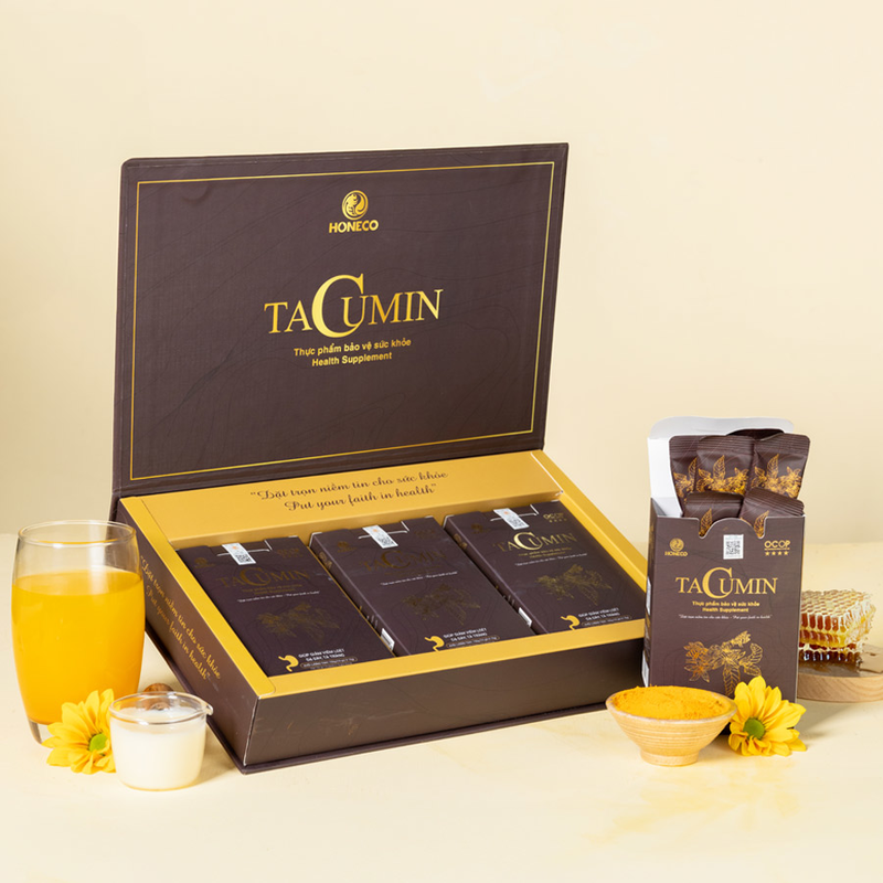 Mật ong nghệ sữa chúa Tacumin (Hộp 30 gói x 15g)