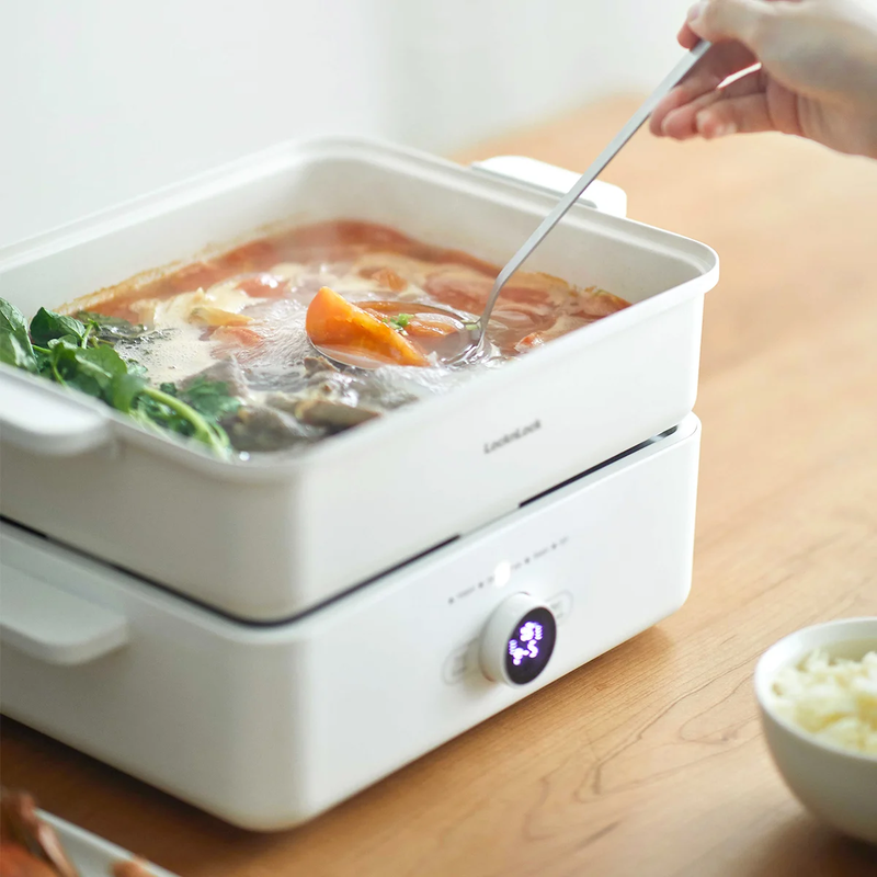 Nồi Lẩu Đa Năng Locknlock Bianco Electric Multicooker 4.5L, 220V, 50Hz, 1500W - Màu Ngà - EJP154IVY