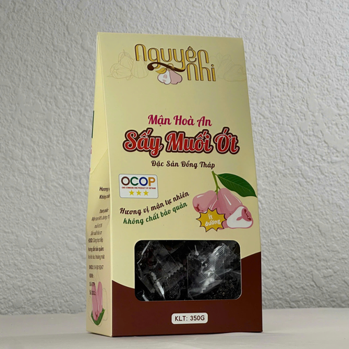 Mứt mận hòa an sấy muối ớt hộp  350gr ( đặc sản đồng tháp)