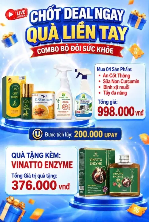 COMBO BỘ ĐÔI SỨC KHOẺ TẶNG VINATTO