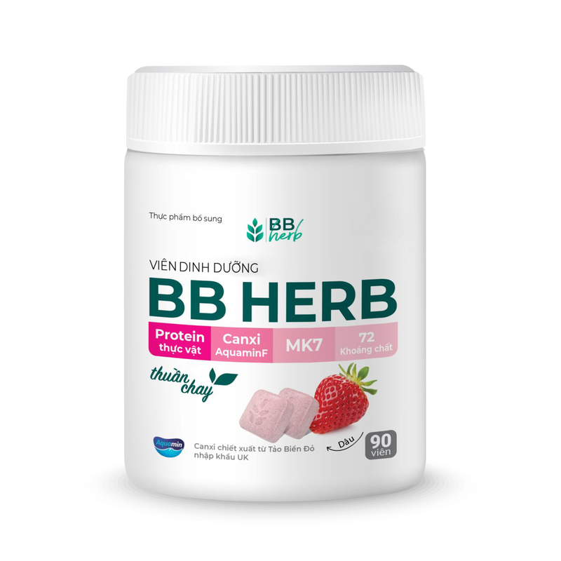 Viên sữa ăn liền BB HERB vị Dâu