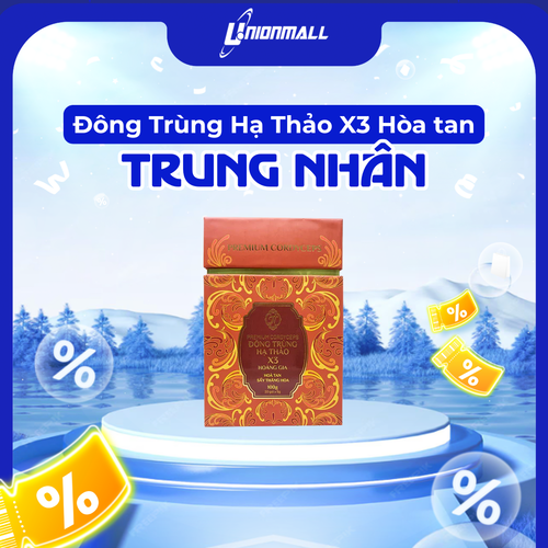 Đông Trùng Hạ Thảo X3 Hoàng Gia - Hòa tan Sấy thăng hoa (20 gói x 5g)
