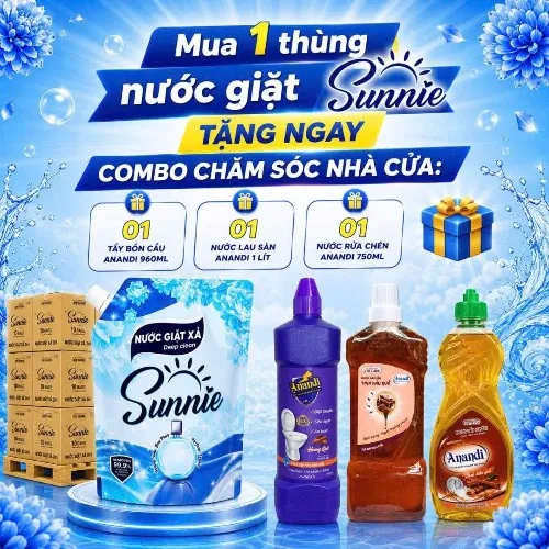 MUA 1 THÙNG NƯỚC GIẶT XẢ SUNNIE DEEP TẶNG NGAY COMBO TIÊU DÙNG ANANDI