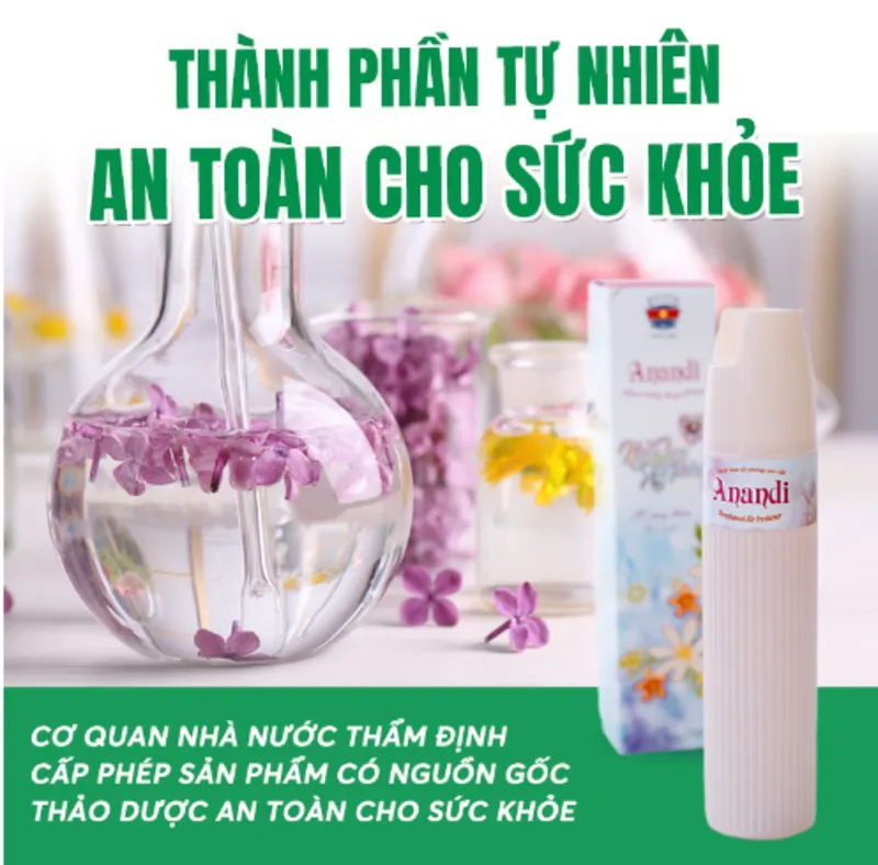 Xịt Phòng Nước Hoa Anandi 260ml– Giải pháp mang lại không gian sống trong lành, thơm mát tự nhiên.