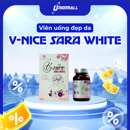 Viên Uống Đẹp Da V-Nice Sara White Giúp Da Bóng Khỏe Đẹp