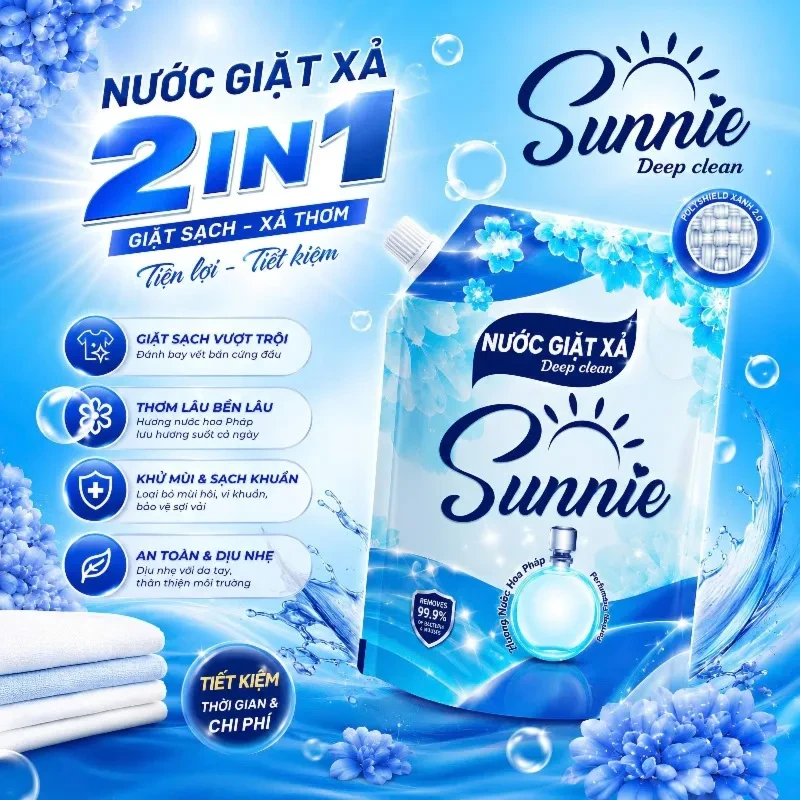 MUA 1 THÙNG NƯỚC GIẶT XẢ SUNNIE DEEP TẶNG NGAY COMBO TIÊU DÙNG ANANDI