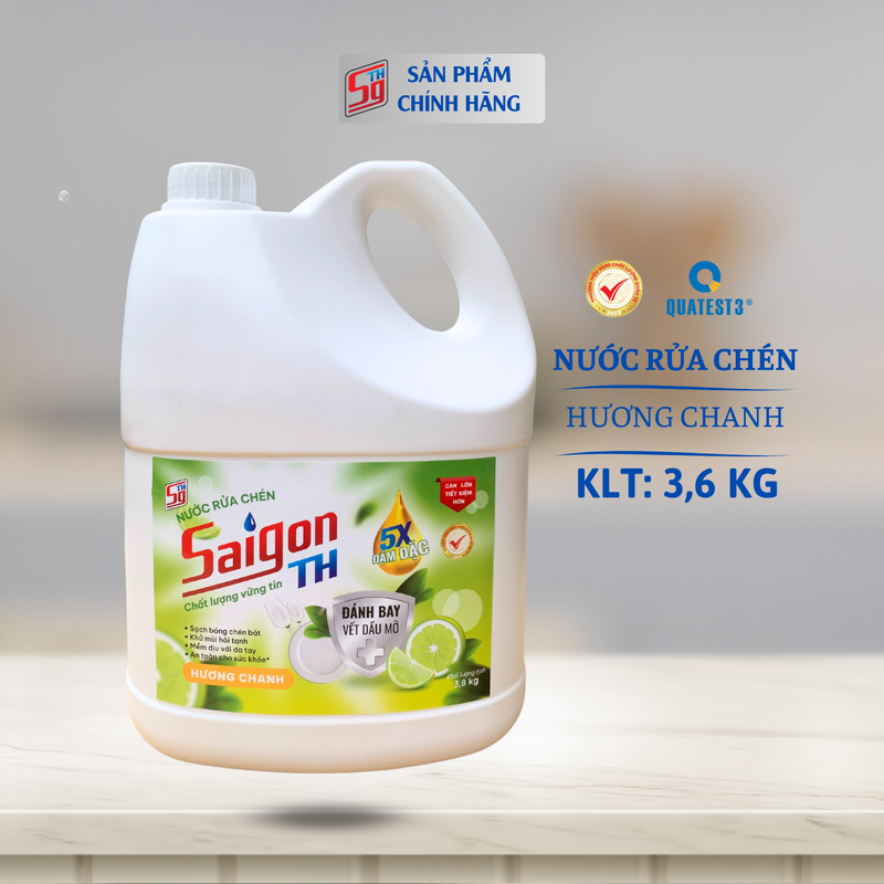 Nước rửa chén Saigon TH 3.6kg hương Chanh