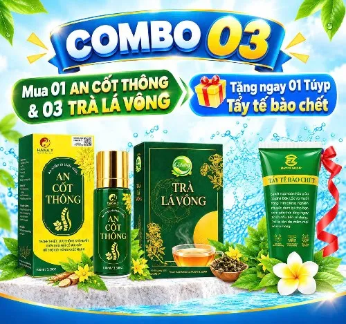 COMBO 1  AN CỐT THÔNG , 3 TRÀ LÁ VÔNG TẶNG NGAY 1 MUỐI TẨY TẾ BÀO CHẾT