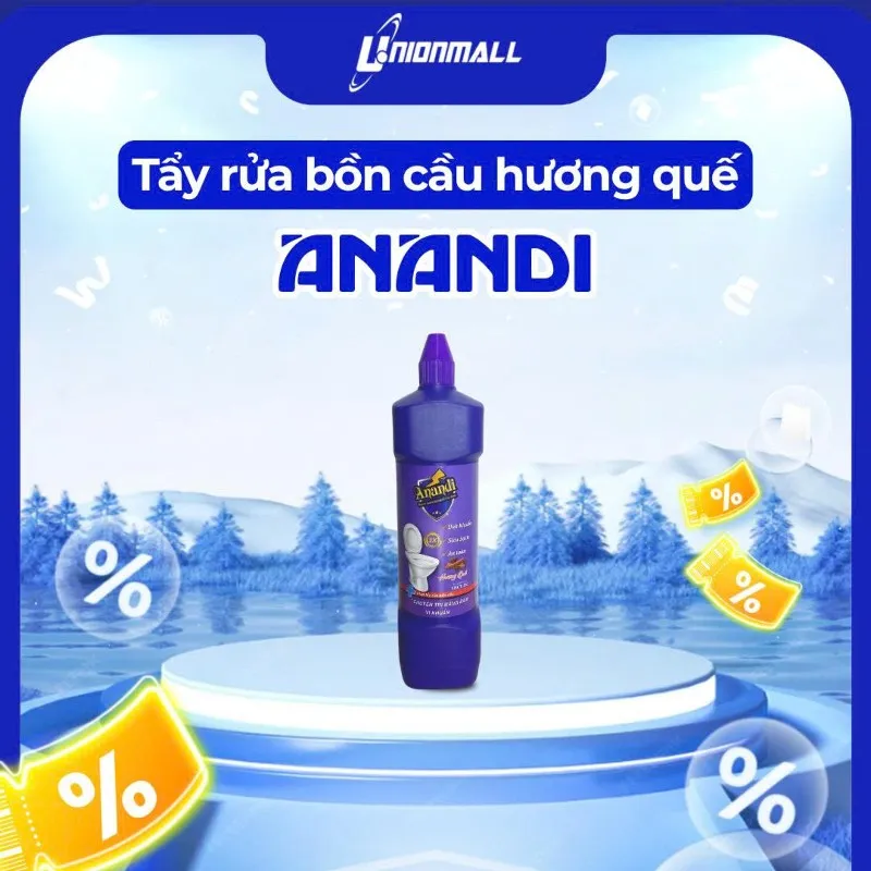 Nước Tẩy Bồn Cầu Anandi - Chai 960ml diệt khuẩn - Tiện lợi, đa năng, Sạch Bóng Mọi Vết Ố