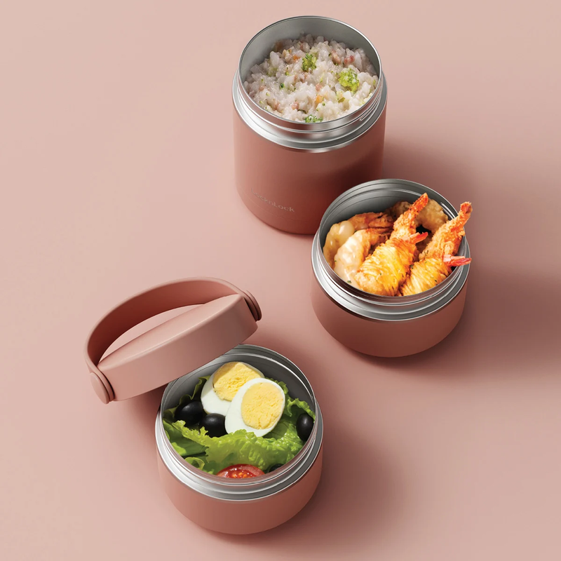 Bộ hộp cơm giữ nhiệt LocknLock Tower Vacuum Lunch Box (380MLx2, 400MLx1) - 3 màu (Be, Nâu, Xanh Lá Đậm) - LHC8058