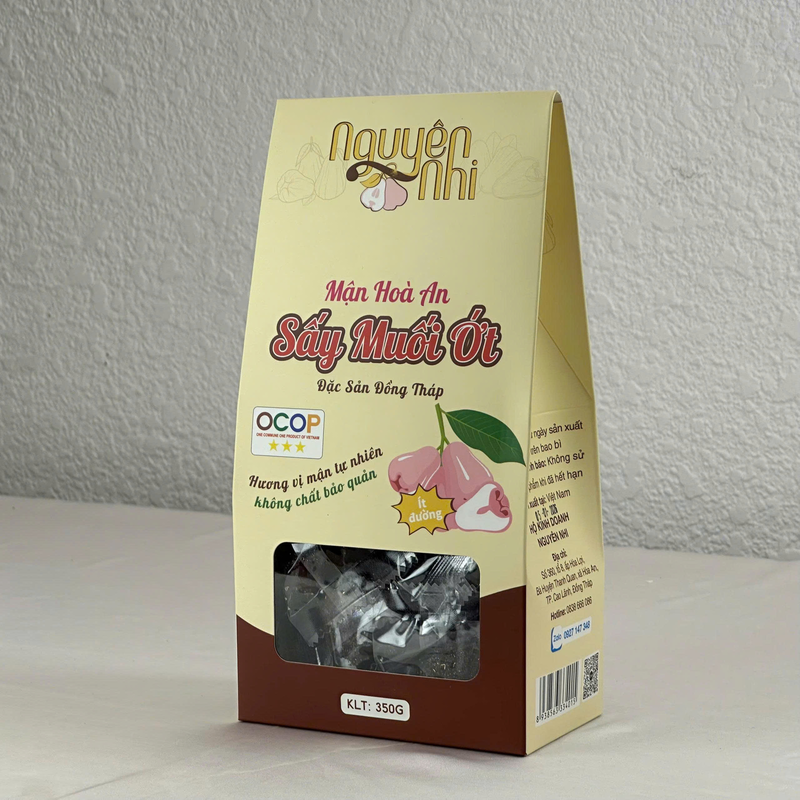 Mứt mận hòa an sấy muối ớt hộp  350gr ( đặc sản đồng tháp)