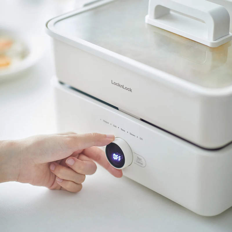 Nồi Lẩu Đa Năng Locknlock Bianco Electric Multicooker 4.5L, 220V, 50Hz, 1500W - Màu Ngà - EJP154IVY