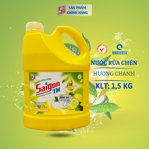 Nước rửa chén Saigon TH 1,5kg hương Chanh