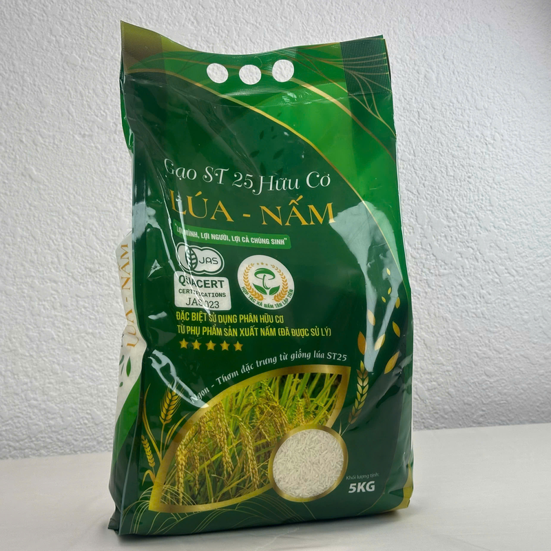 GẠO HỮU CƠ LÚA NẤM ST25 - TÚI 5KG