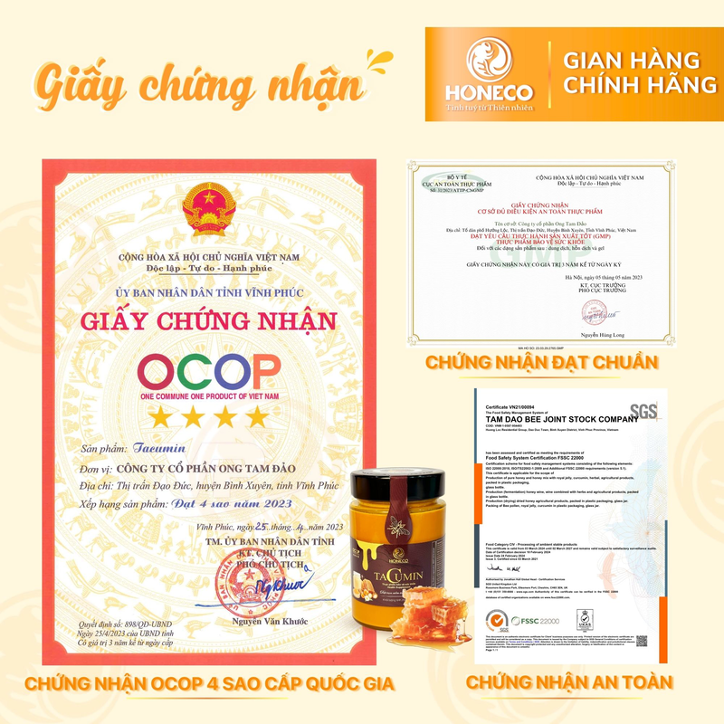 Mật ong nghệ sữa chúa Tacumin 500g