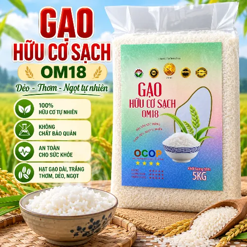 GẠO HỮU CƠ SẠCH - OM18 (5kg)