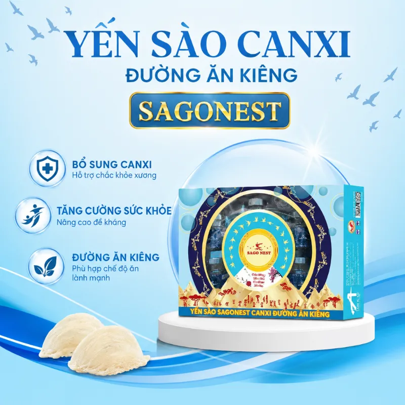 YẾN SÀO SAGONEST CANXI ĐƯỜNG ĂN KIÊNG - HỘP QUÀ 6 LỌ