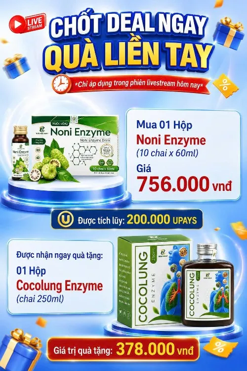 MUA 1 HỘP NONI ENZYME TẶNG NGAY 1 HỘP COCOLUNG ENZYME