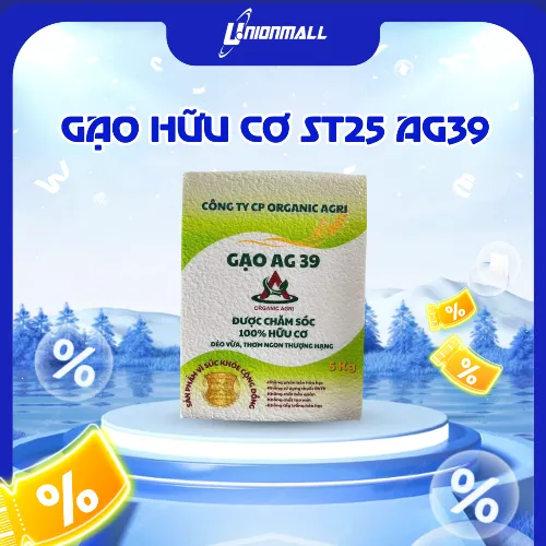 GẠO HỮU CƠ ST25 AG39 ( BAO 5KG HÚT CHÂN KHÔNG )